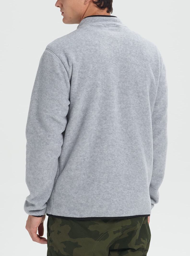 Sweats Burton Hearth Full-Zip Fleece Homme Grise Noir | 308172-OEI