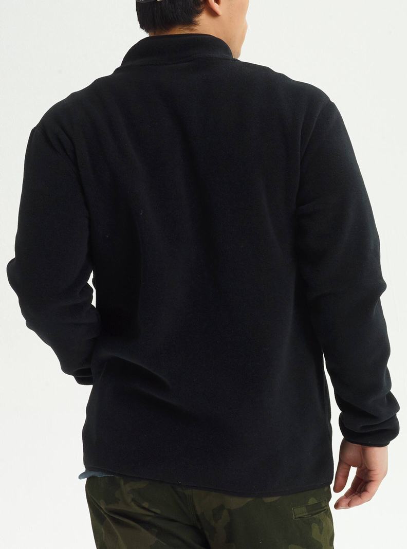 Sweats Burton Hearth Full-Zip Fleece Homme Noir | 342769-CMD