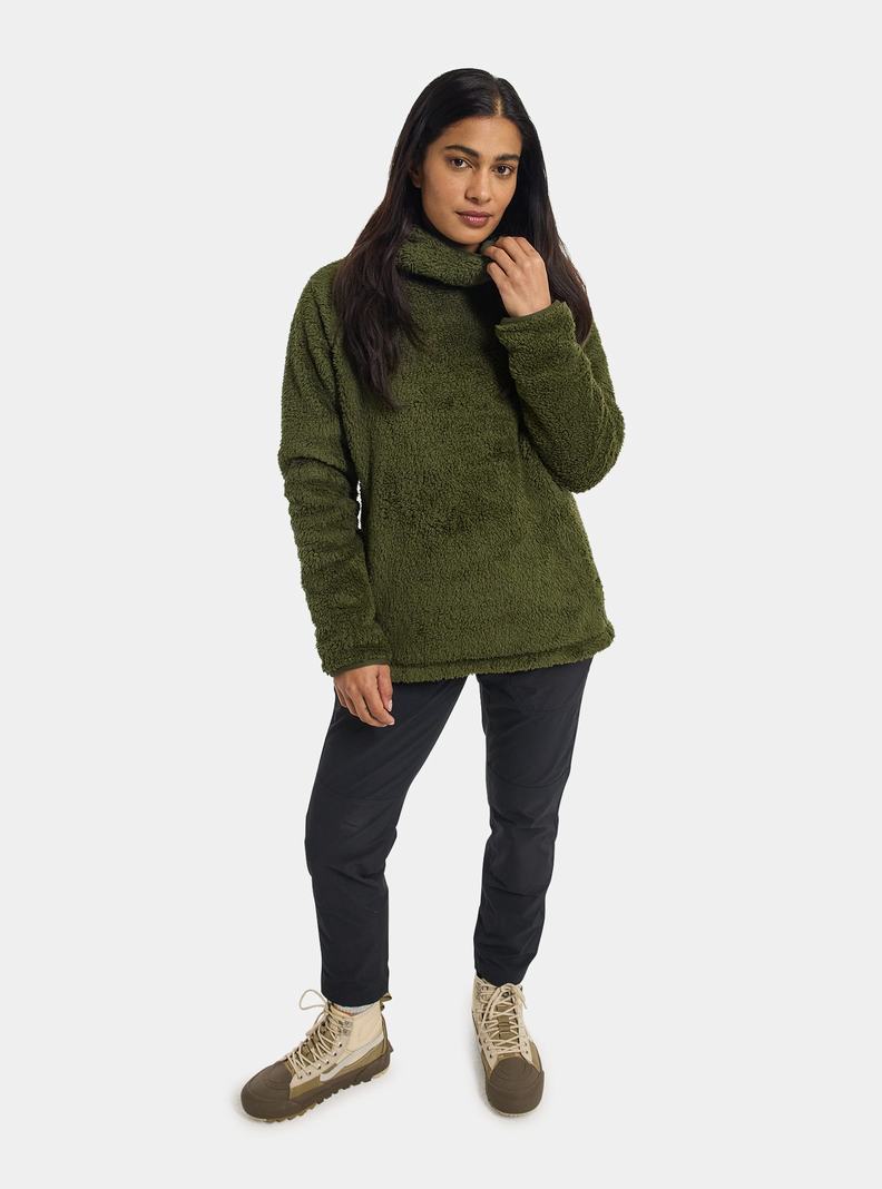 Sweats Burton Lynx Pullover Fleece Femme Vert Foncé | 413829-OVN