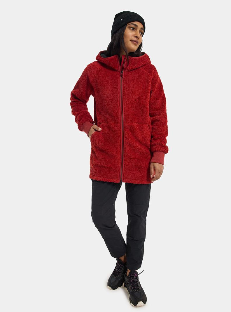 Sweats Burton Minxy Full-Zip Fleece Femme Rouge | 708935-ZYG