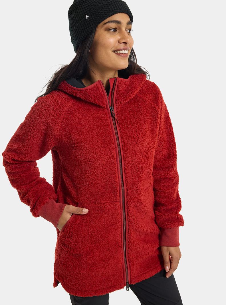 Sweats Burton Minxy Full-Zip Fleece Femme Rouge | 708935-ZYG
