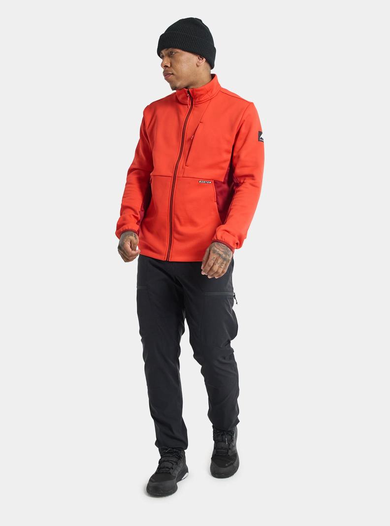 Sweats Burton Multipath Full-Zip Fleece Homme Rose Rouge | 245603-FZD