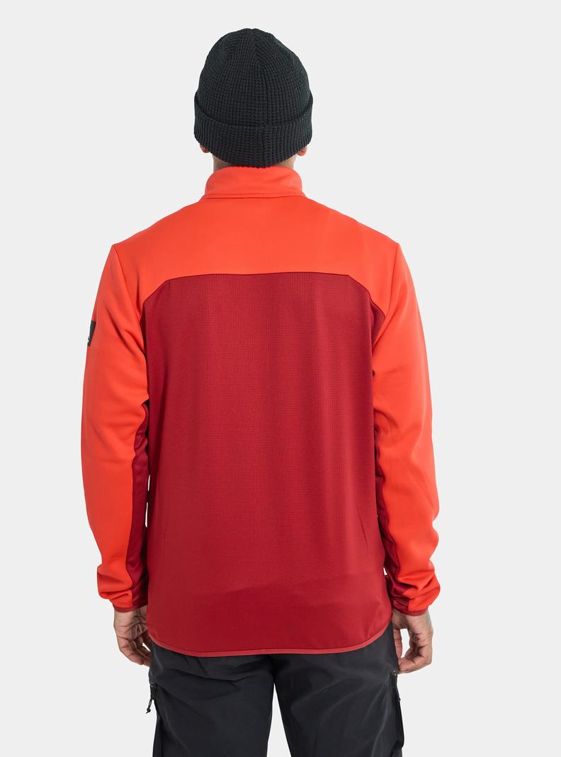 Sweats Burton Multipath Full-Zip Fleece Homme Rose Rouge | 245603-FZD