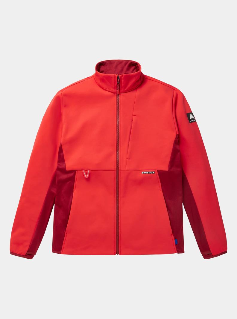 Sweats Burton Multipath Full-Zip Fleece Homme Rose Rouge | 245603-FZD