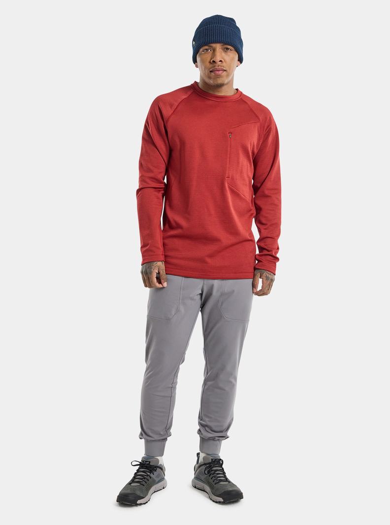 Sweats Burton Multipath Grid Crewneck Fleece Homme Rouge | 146907-ZKP