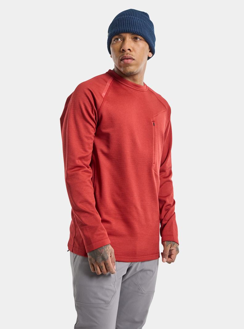 Sweats Burton Multipath Grid Crewneck Fleece Homme Rouge | 146907-ZKP