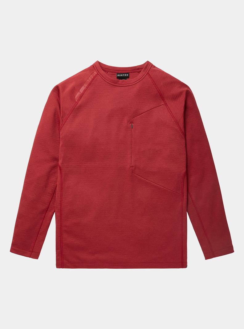 Sweats Burton Multipath Grid Crewneck Fleece Homme Rouge | 146907-ZKP