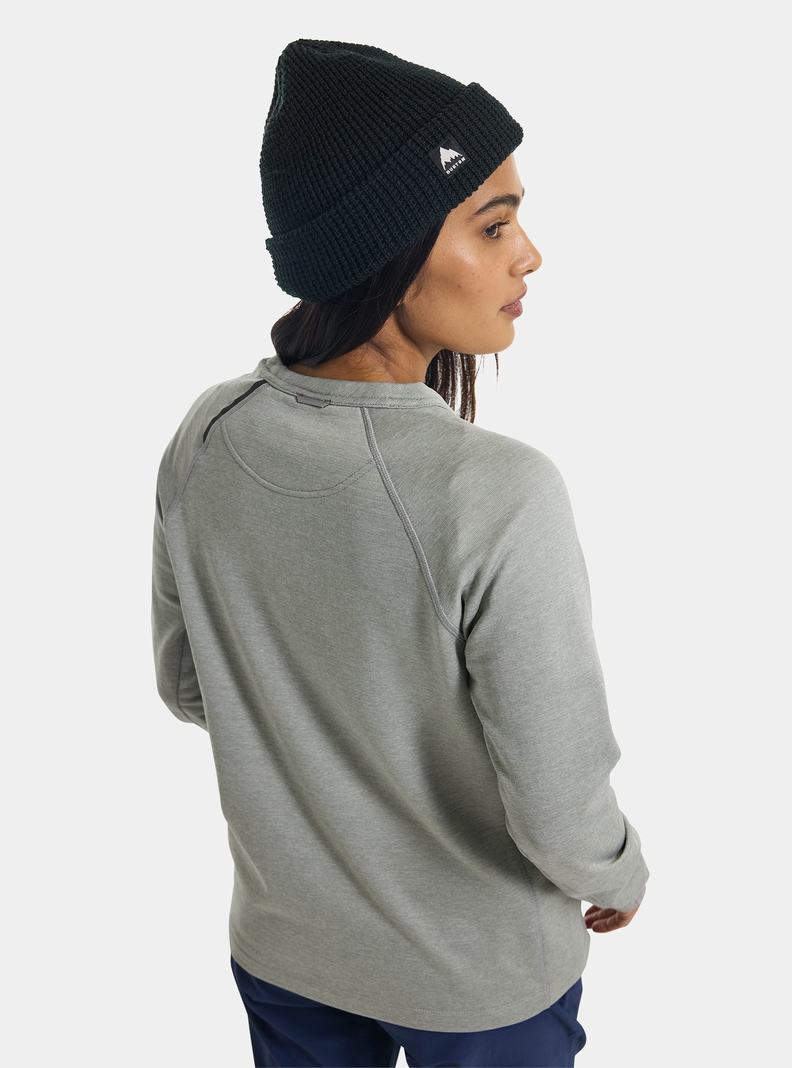 Sweats Burton Multipath Grid Crewneck Fleece Femme Grise | 462135-RGA