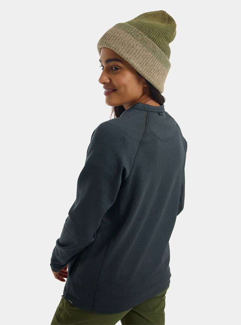 Sweats Burton Multipath Grid Crewneck Fleece Femme Noir | 574390-OXV