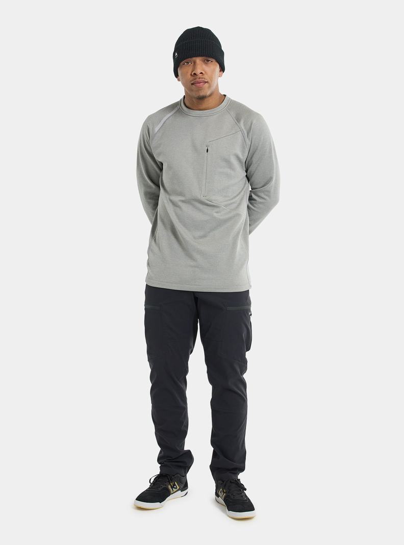 Sweats Burton Multipath Grid Crewneck Fleece Homme Grise | 608435-NME