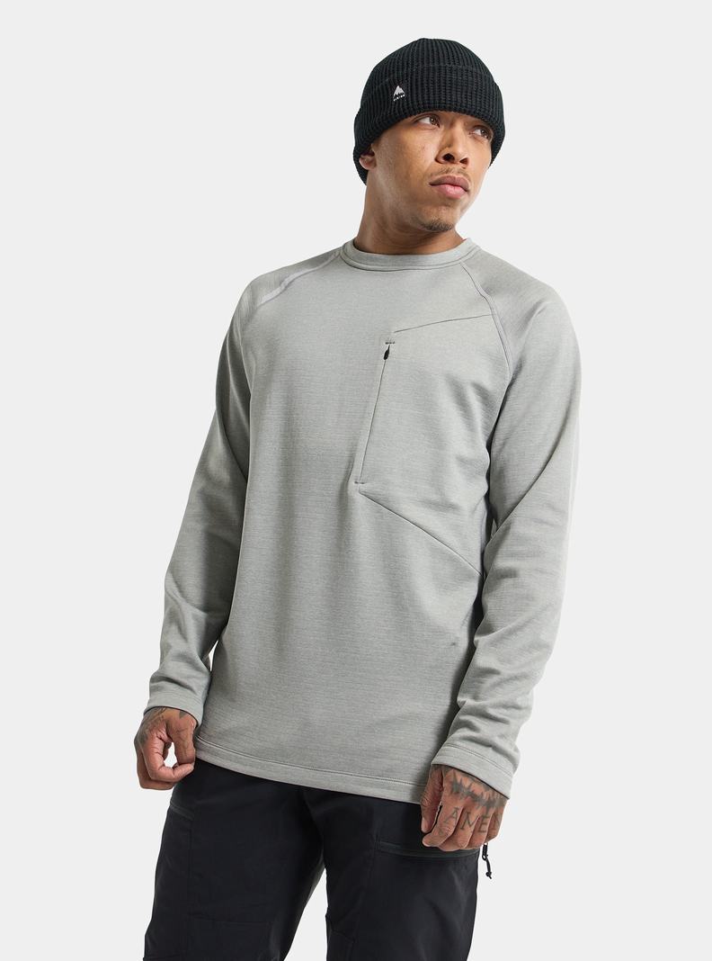 Sweats Burton Multipath Grid Crewneck Fleece Homme Grise | 608435-NME