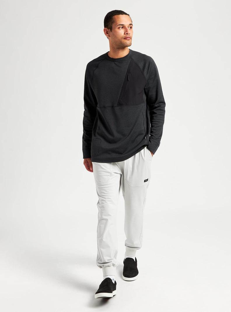 Sweats Burton Multipath Grid Crewneck Fleece Homme Noir | 637415-ZVD