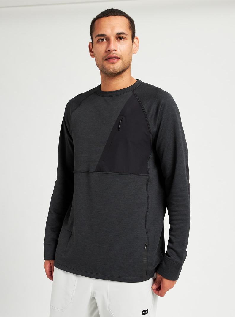 Sweats Burton Multipath Grid Crewneck Fleece Homme Noir | 637415-ZVD