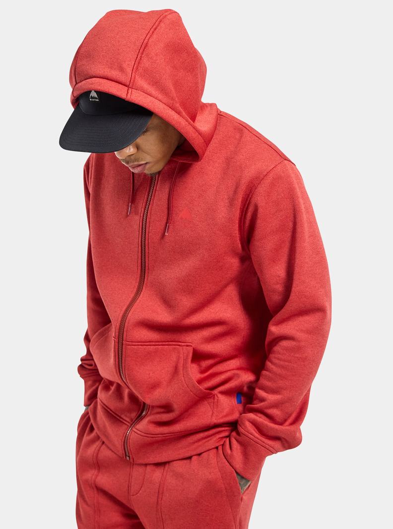 Sweats Burton Oak Full-Zip Hoodie Homme Rouge | 207398-EKL