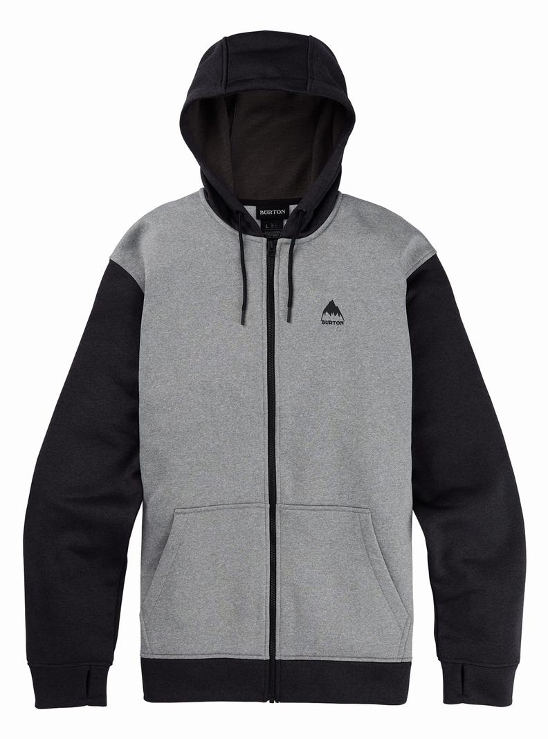 Sweats Burton Oak Full-Zip Hoodie Homme Grise Noir | 625307-YIW