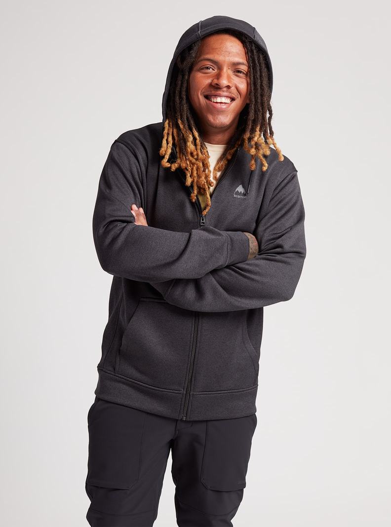 Sweats Burton Oak Full-Zip Hoodie Homme Noir | 685427-FKG