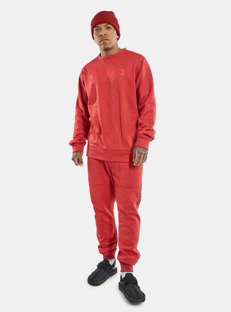 Sweats Burton Oak Pullover Crew Homme Rouge | 143082-CRW