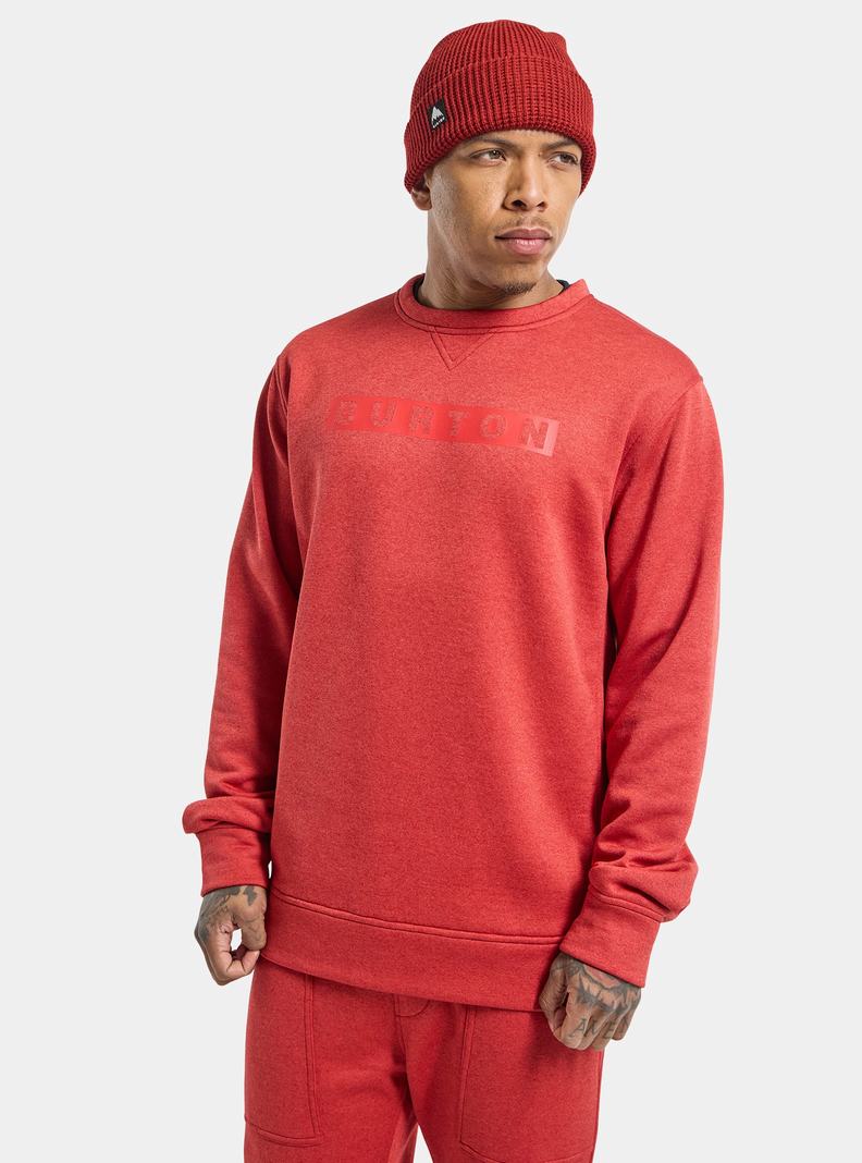 Sweats Burton Oak Pullover Crew Homme Rouge | 143082-CRW