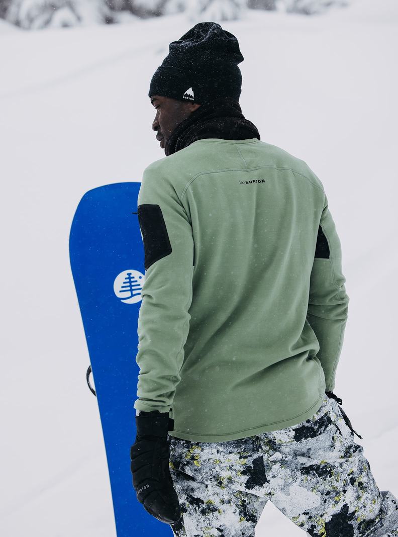 Sweats Burton [ak] Baker Power Stretch® Fleece Crewneck Homme Vert | 905271-FTJ