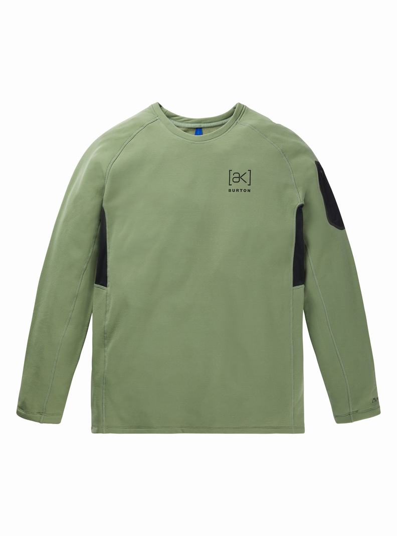 Sweats Burton [ak] Baker Power Stretch® Fleece Crewneck Homme Vert | 905271-FTJ