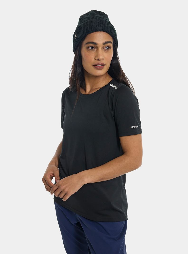 T-shirts Burton Active Corta Sleeve Femme Noir | 653819-TOL