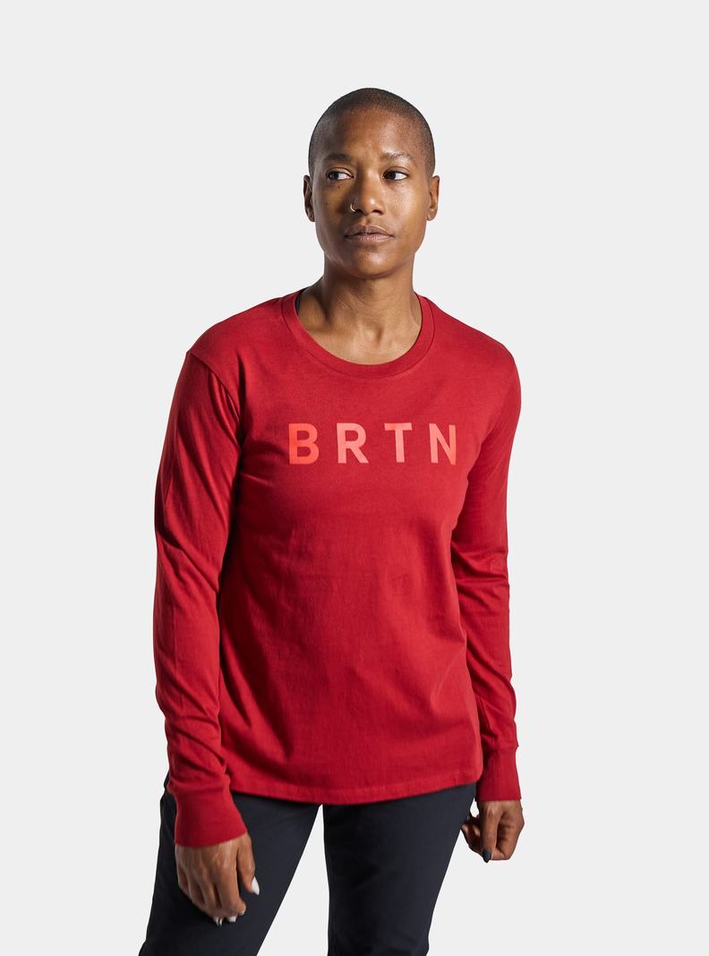 T-shirts Burton BRTN Long Sleeve Femme Rouge | 273410-RVA