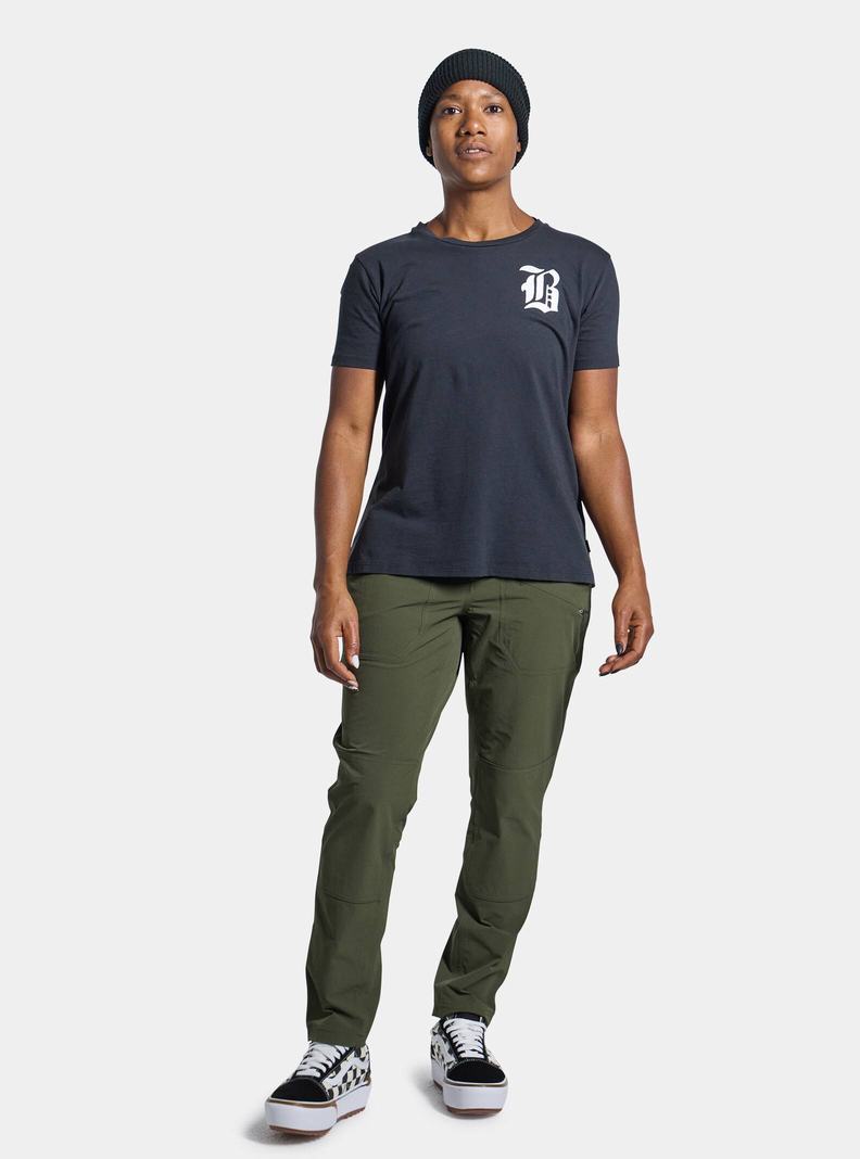 T-shirts Burton Bradner Corta Sleeve Femme Noir | 910462-ZBS