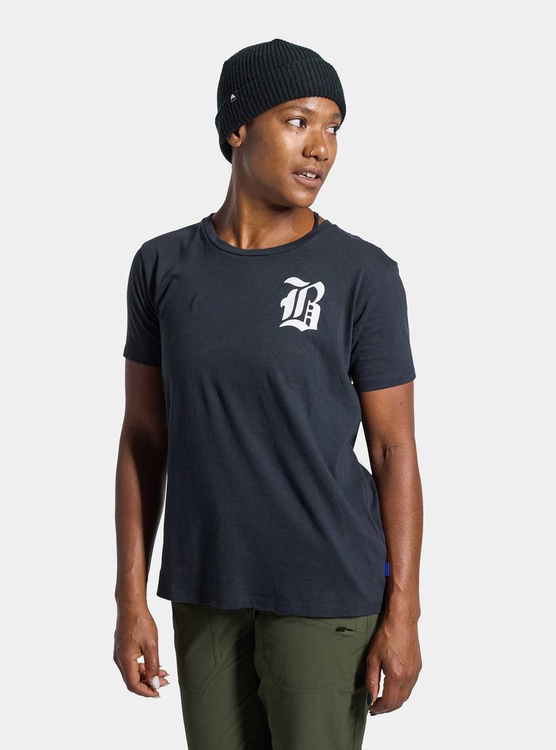 T-shirts Burton Bradner Corta Sleeve Femme Noir | 910462-ZBS