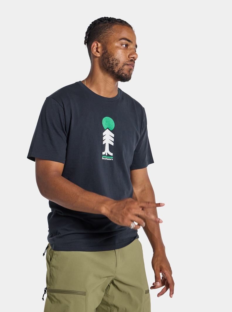 T-shirts Burton Cartographer Corta Sleeve Homme Noir | 630897-TXP