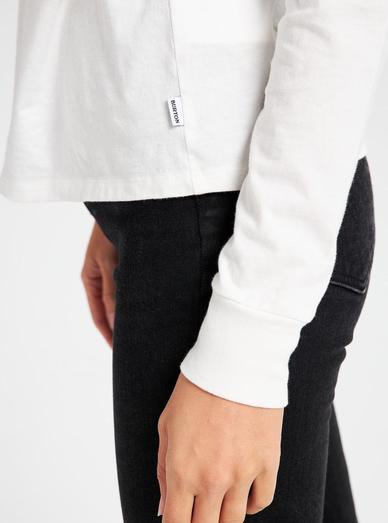 T-shirts Burton Classiche Blank Long Sleeve Femme Blanche | 028756-GNW