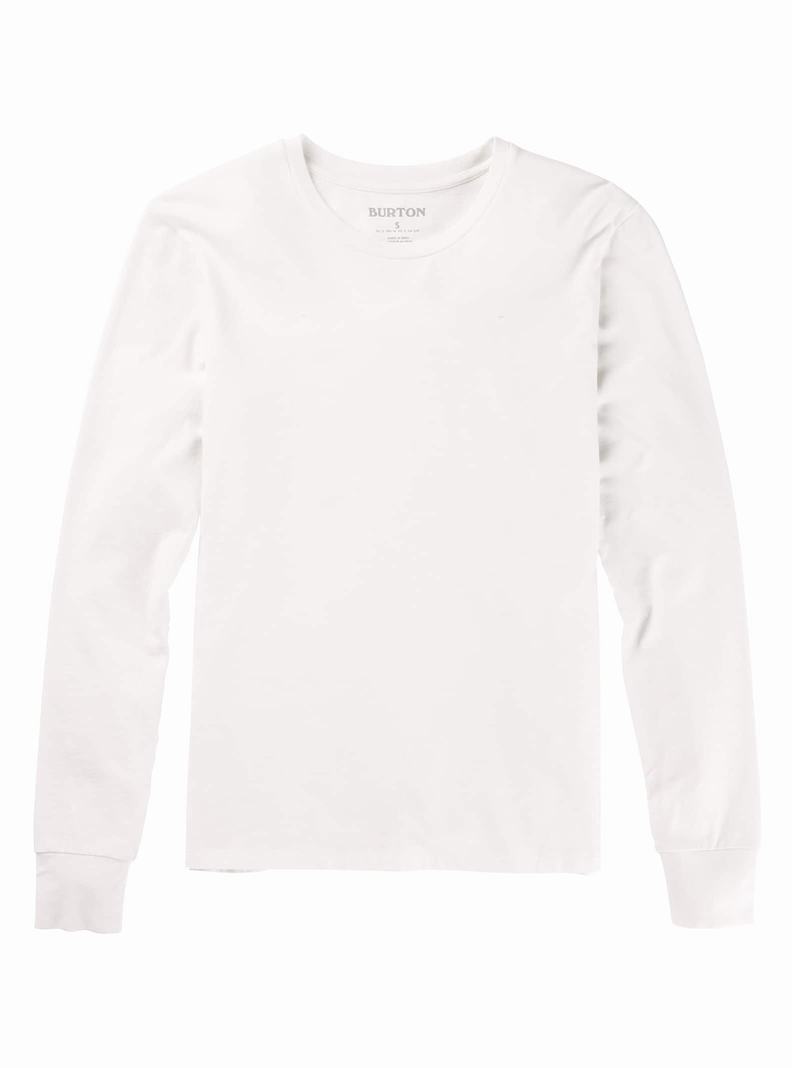 T-shirts Burton Classiche Blank Long Sleeve Femme Blanche | 028756-GNW