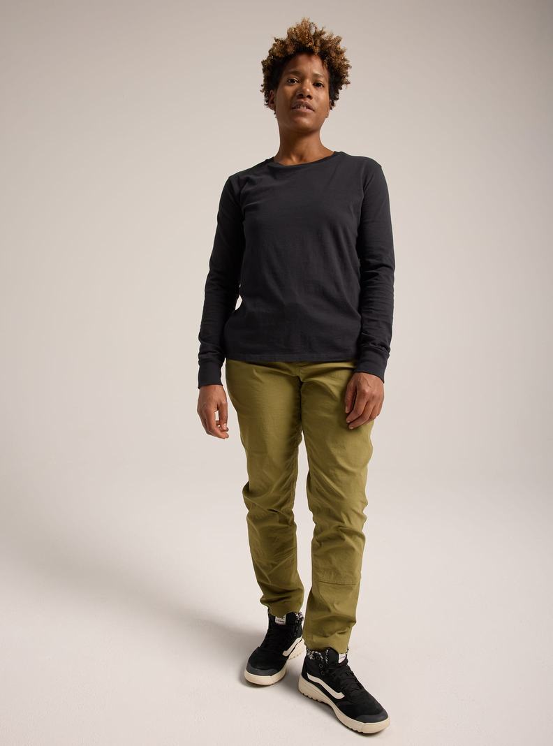 T-shirts Burton Classiche Blank Long Sleeve Femme Noir | 408751-PDU