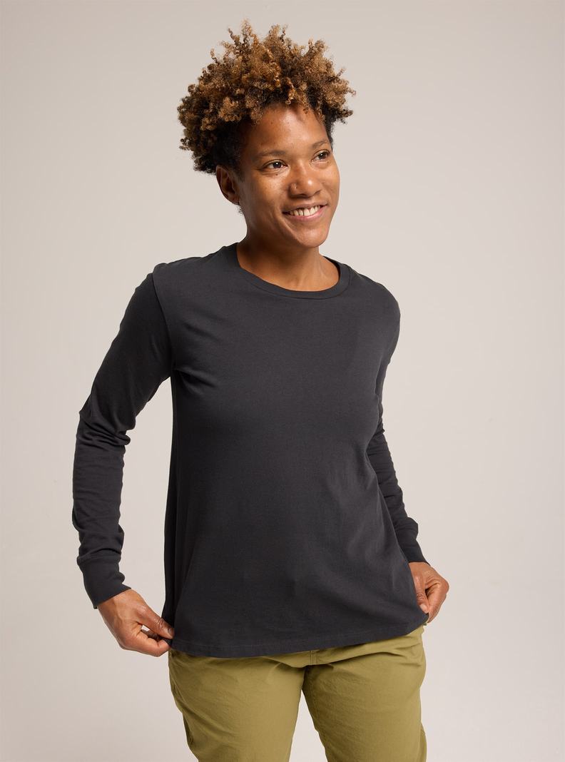 T-shirts Burton Classiche Blank Long Sleeve Femme Noir | 408751-PDU