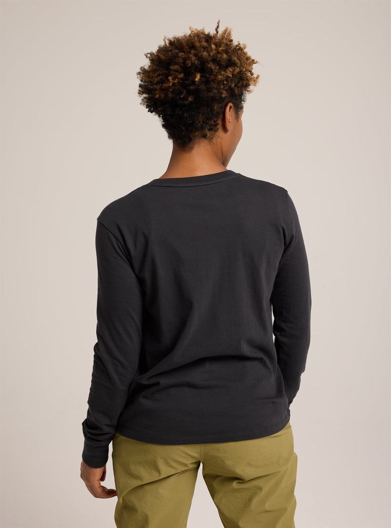T-shirts Burton Classiche Blank Long Sleeve Femme Noir | 408751-PDU