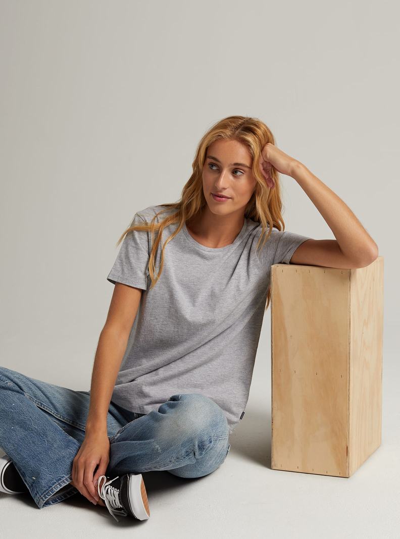 T-shirts Burton Classiche Corta Sleeve Femme Grise | 042518-IBZ