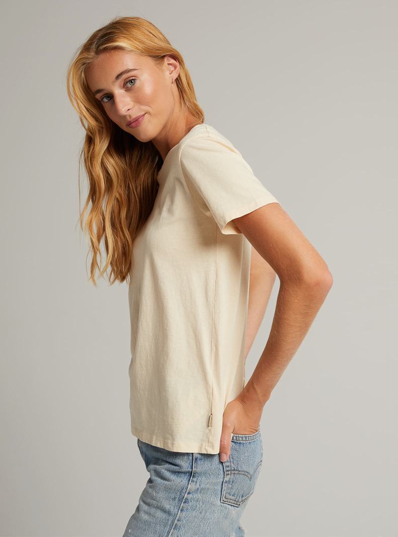 T-shirts Burton Classiche Corta Sleeve Femme Beige | 962375-XCS