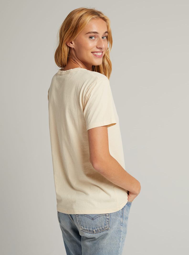 T-shirts Burton Classiche Corta Sleeve Femme Beige | 962375-XCS