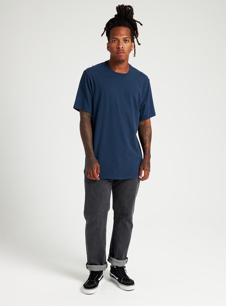 T-shirts Burton Classiche Corta Sleeve Homme Bleu | 968472-NTX