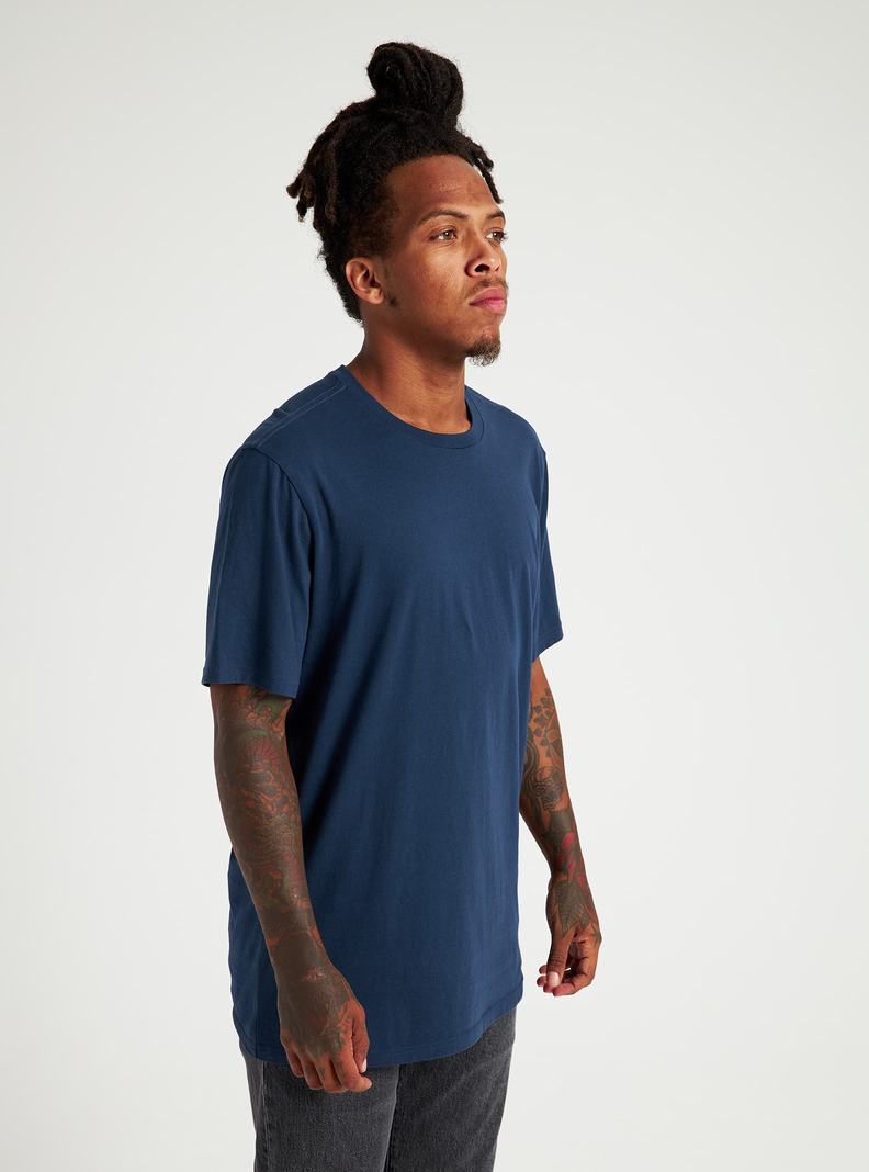 T-shirts Burton Classiche Corta Sleeve Homme Bleu | 968472-NTX