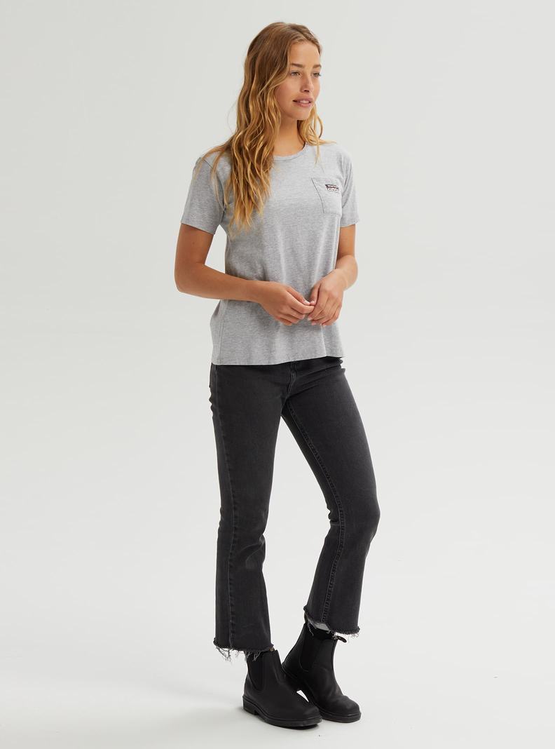 T-shirts Burton Classiche Corta Sleeve Pocket Femme Grise | 356817-FYI