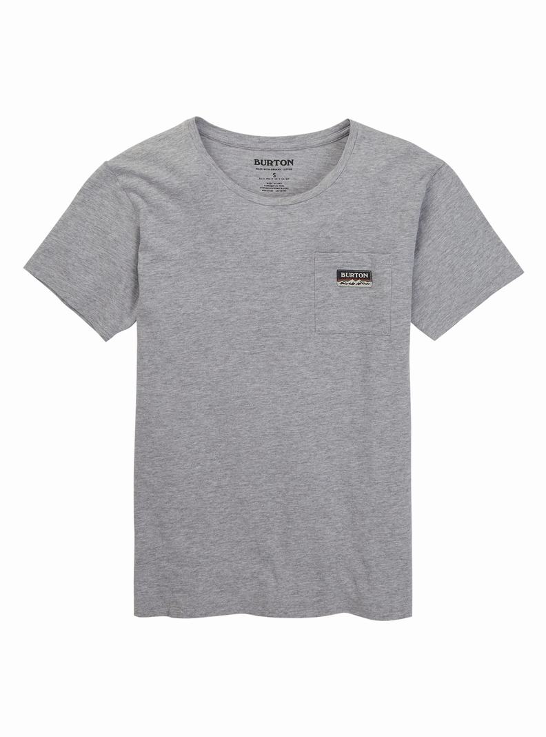 T-shirts Burton Classiche Corta Sleeve Pocket Femme Grise | 356817-FYI