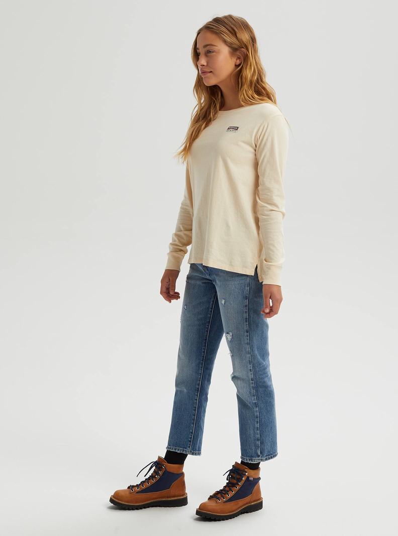 T-shirts Burton Classiche Long Sleeve Femme Beige | 125409-VSI