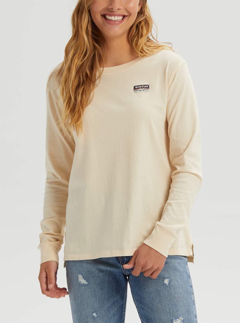 T-shirts Burton Classiche Long Sleeve Femme Beige | 125409-VSI
