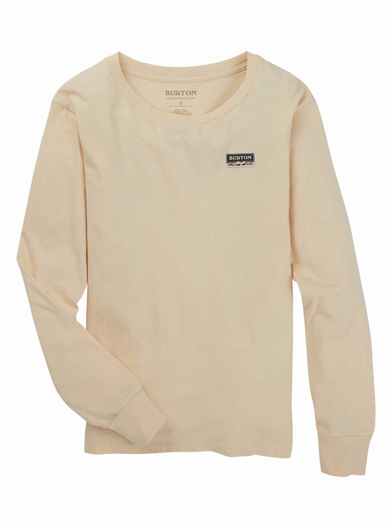 T-shirts Burton Classiche Long Sleeve Femme Beige | 125409-VSI