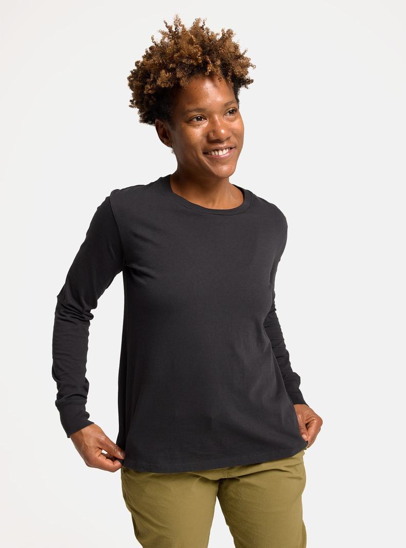 T-shirts Burton Classiche Long Sleeve Femme Noir | 471968-HOJ