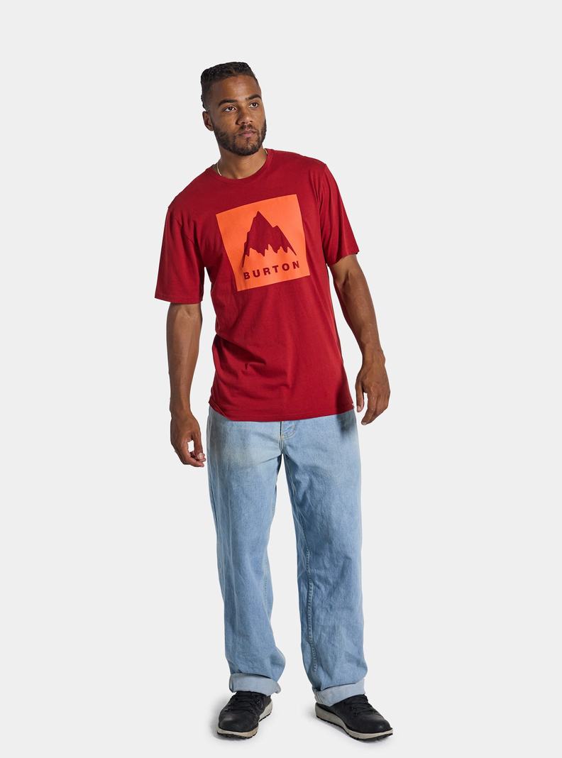 T-shirts Burton Classiche Mountain High Corta Sleeve Femme Rouge | 472863-SRO