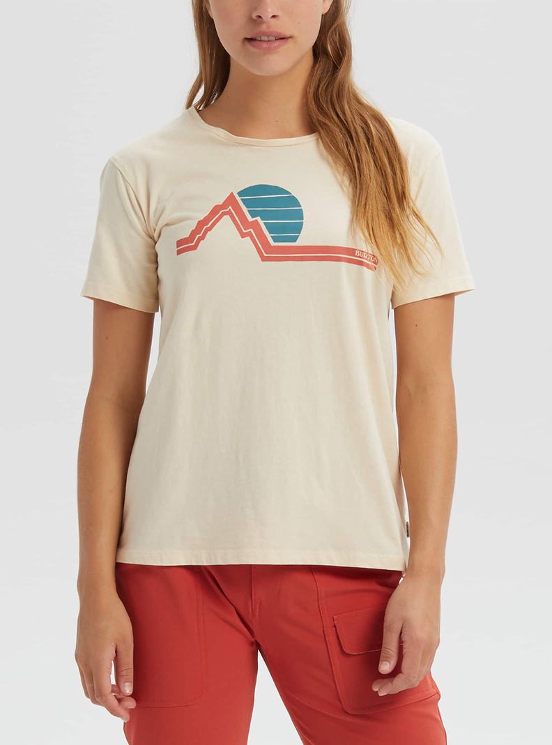 T-shirts Burton Classiche Retro Corta Sleeve Femme Beige | 185039-OHG