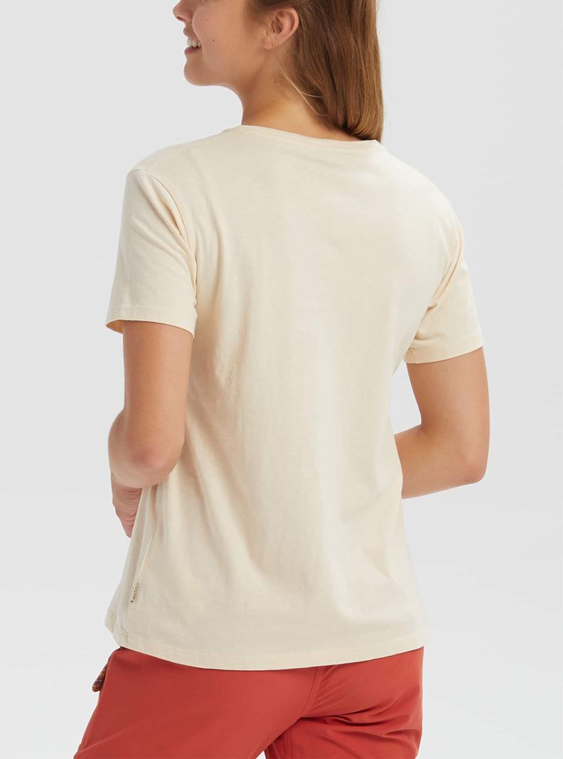 T-shirts Burton Classiche Retro Corta Sleeve Femme Beige | 185039-OHG