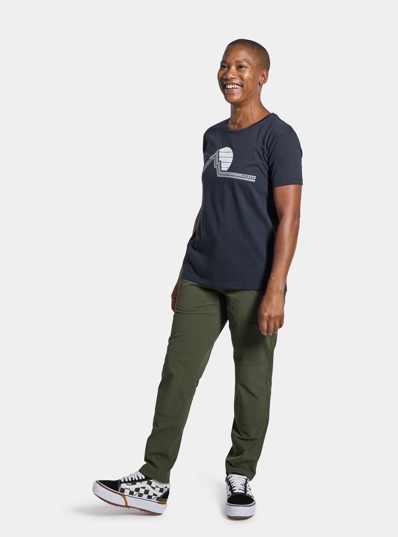 T-shirts Burton Classiche Retro Corta Sleeve Femme Noir | 901452-ULM