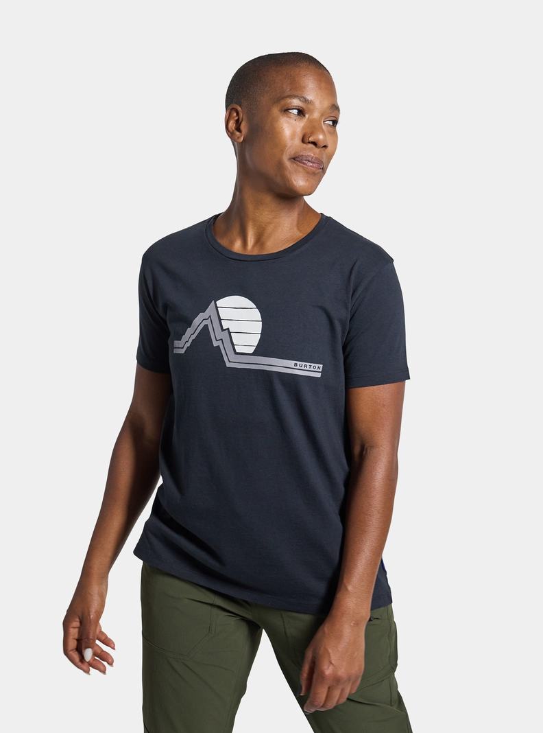 T-shirts Burton Classiche Retro Corta Sleeve Femme Noir | 901452-ULM